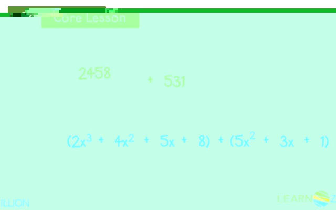 Adding Polynomials by Combining Like Terms