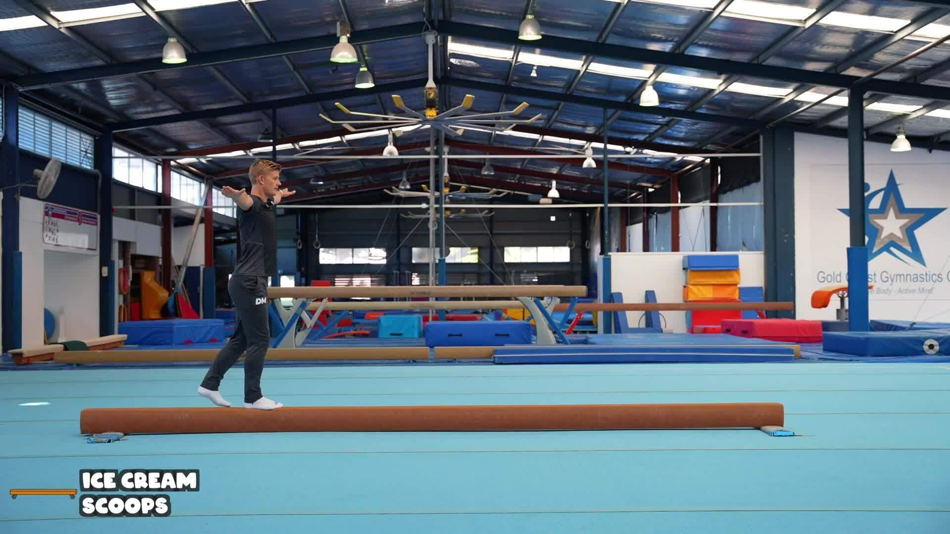 Elementary gymnastics - Beam - 1 Ice cream scoops
