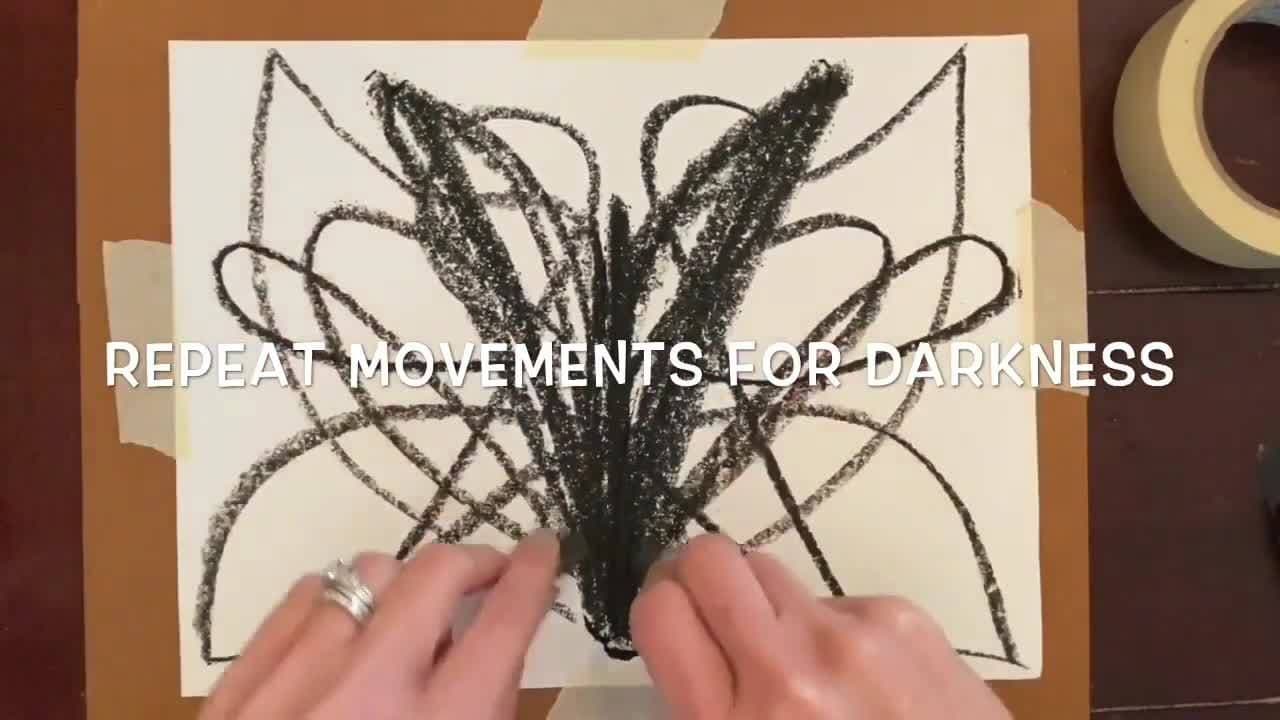Movement and Rhythm: Chalk Mirroring And Finger Smudging Art Lesson