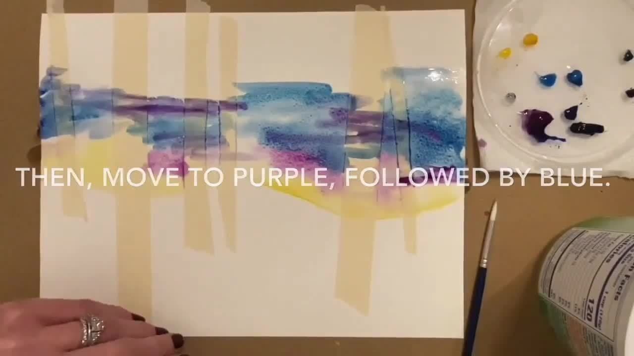 Birch Trees At Sunrise: Watercolor Tutorial For Beginners