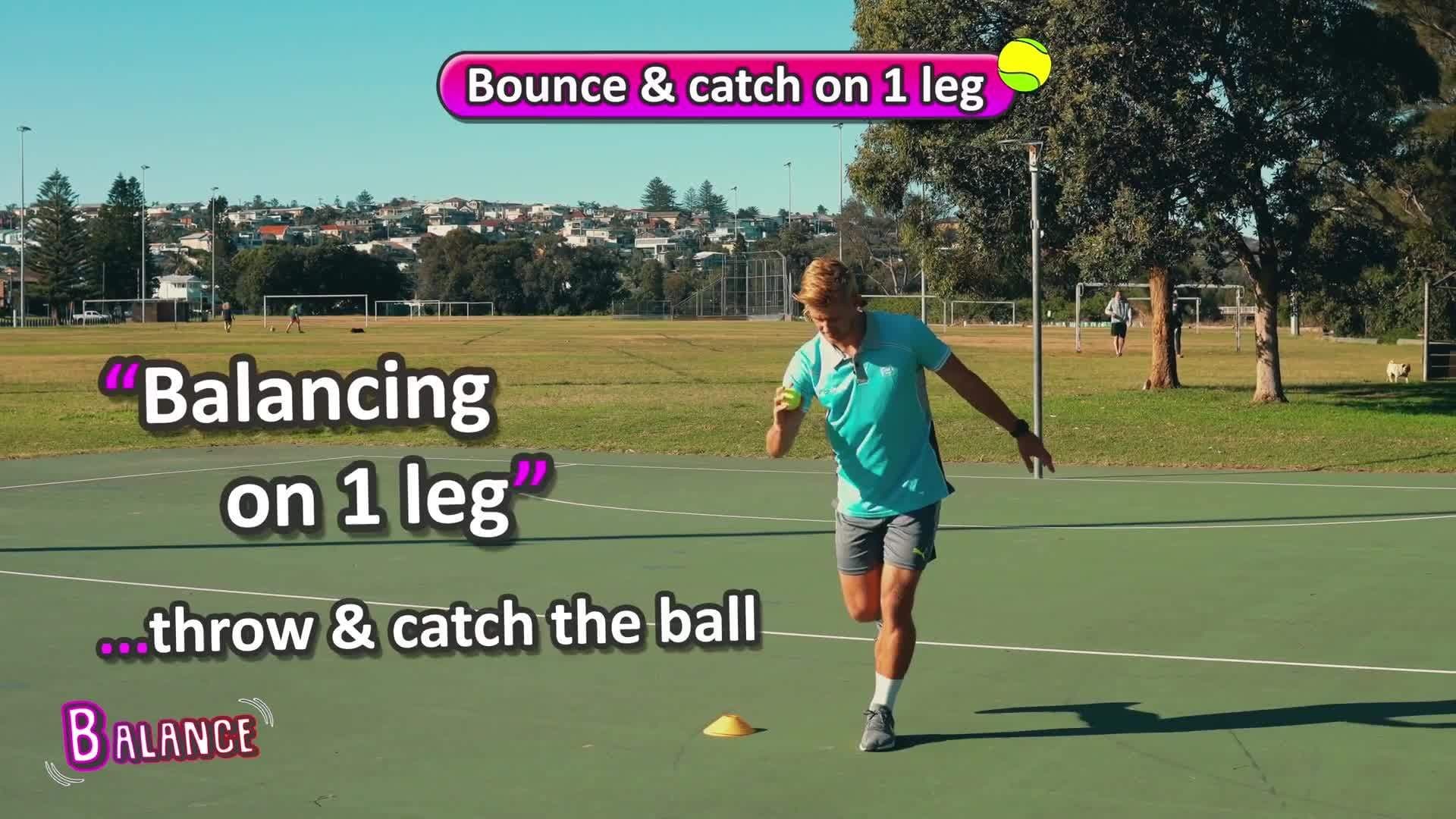 Balance + hand-eye Co-ordination PE activity for kids | Bouncing & catching on 1 leg