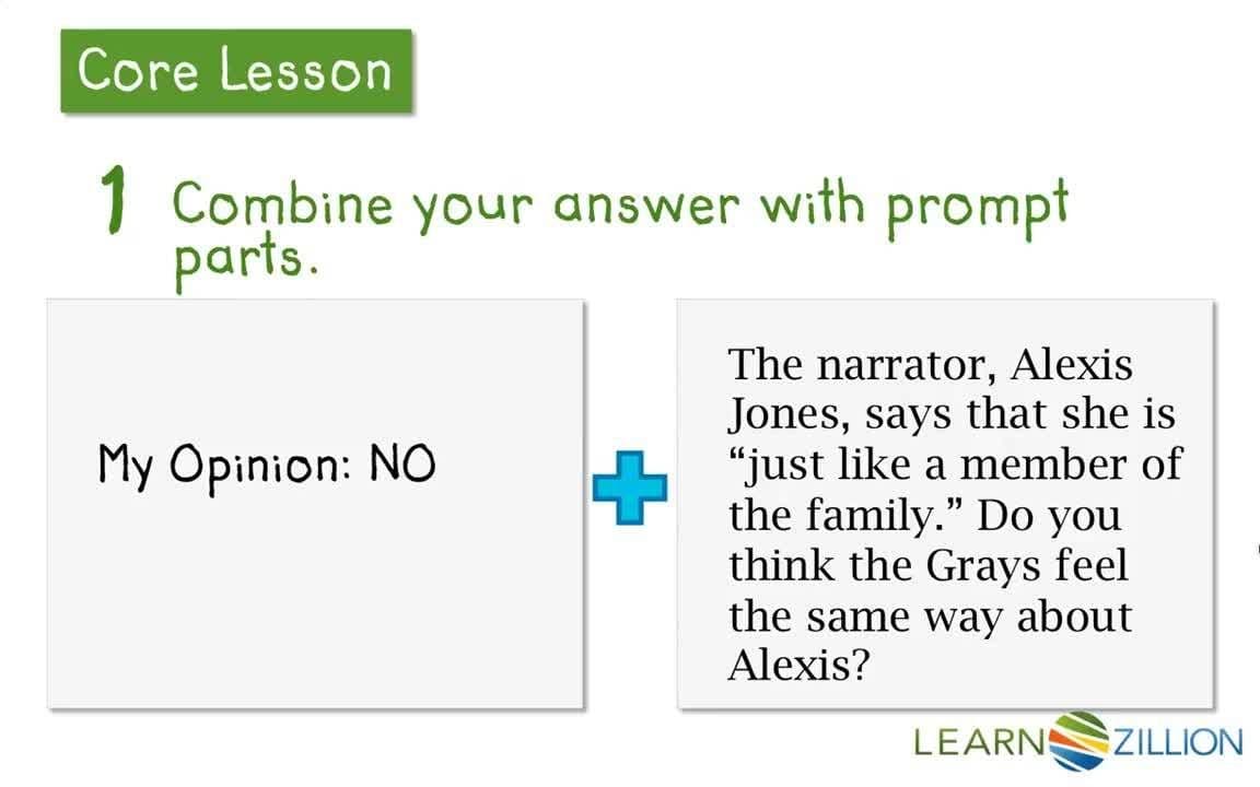 Writing a Strong Response: Combining Prompt, Answer, and Evidence