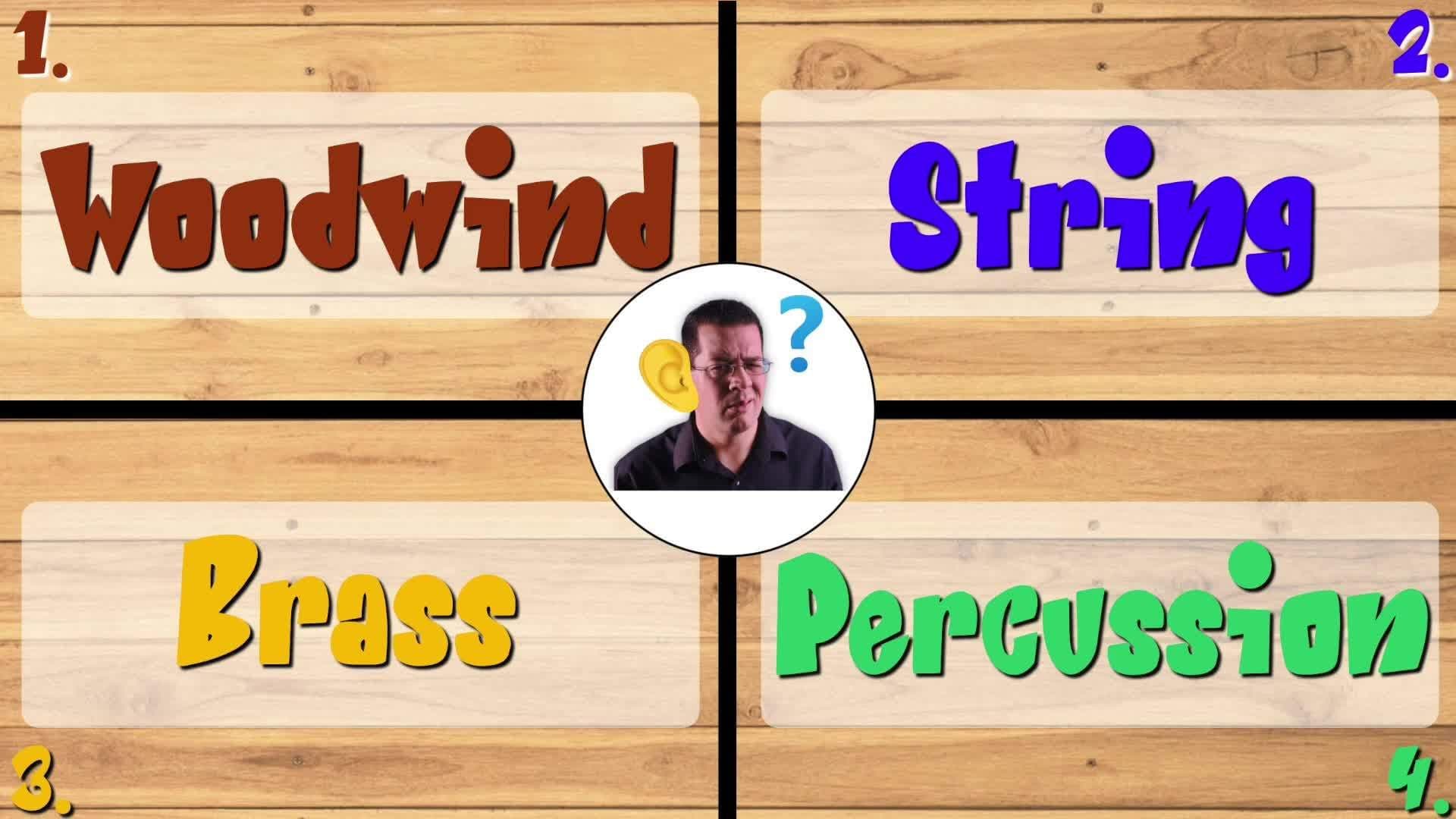 Four Corners Music Game Level Four: Instrument Identification Game