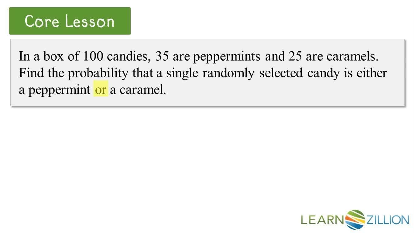 Introduction to Probability and Word Problems using the Addition Rule