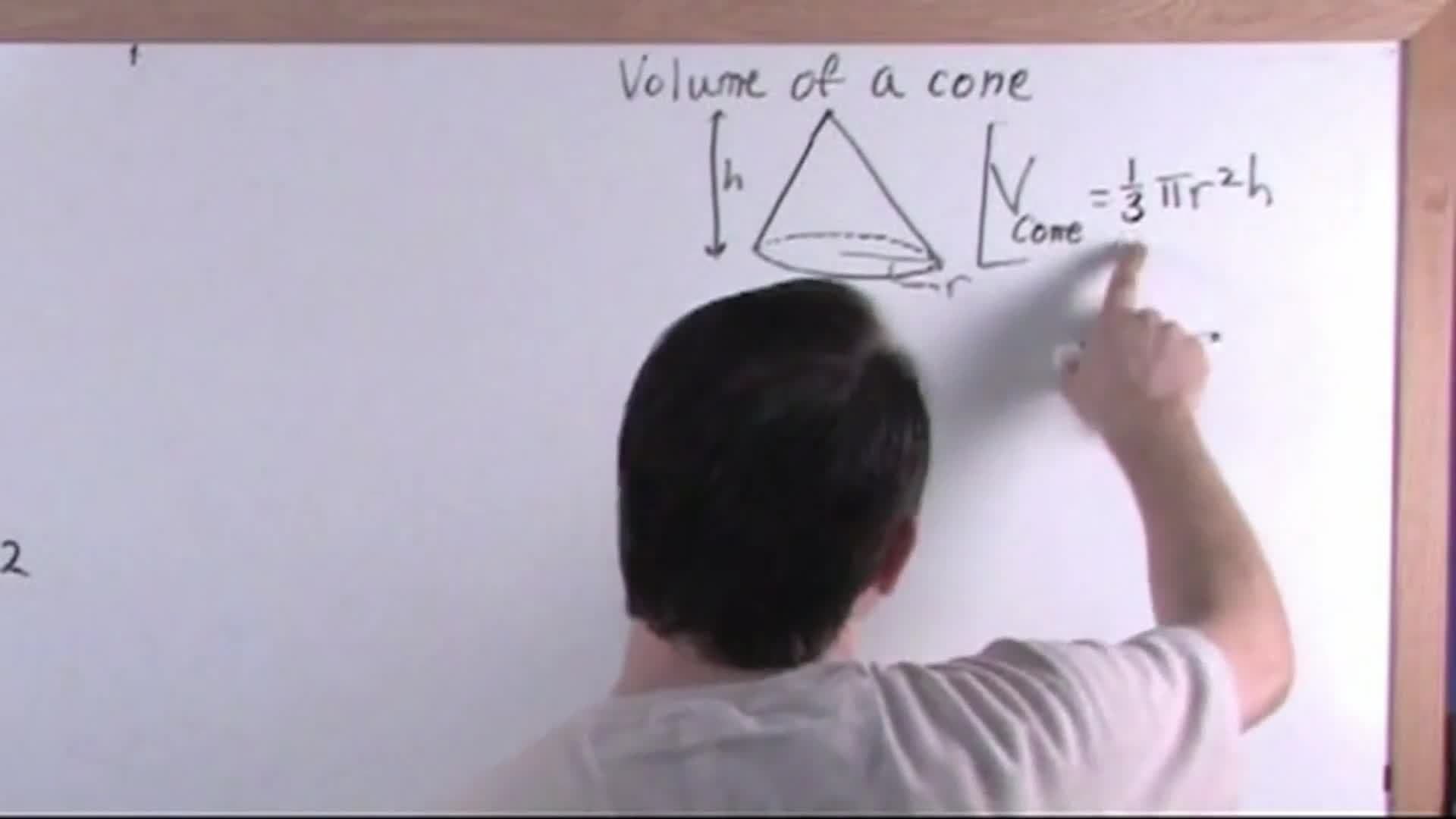 Cylinders, Cones and Spheres: Calculating the volume of a cone