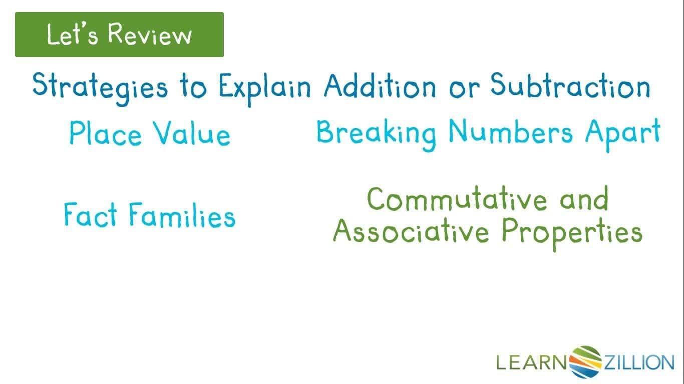 Choosing Strategies for Explaining Addition and Subtraction