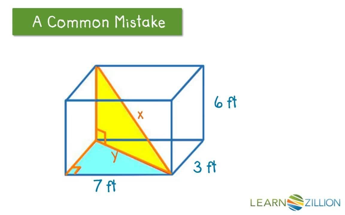 Applying the Pythagorean Theorem to Three-Dimensional Figures