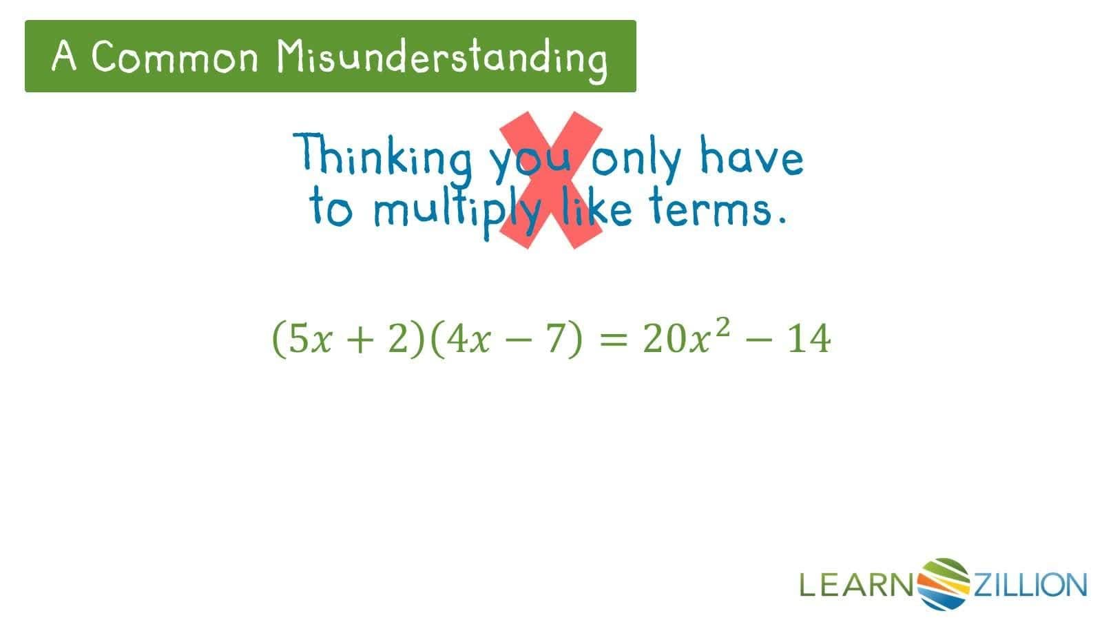 Multiplying Polynomials Using the Distributive Property