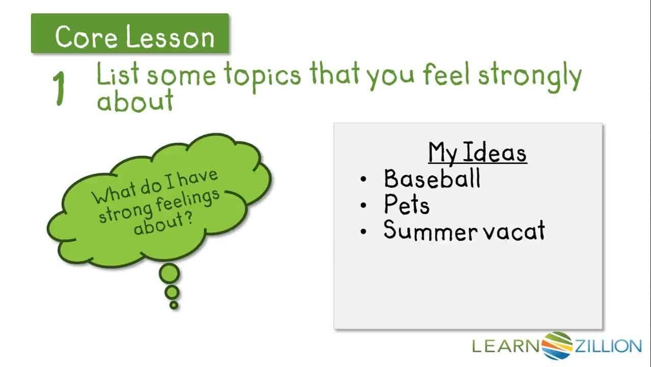Generating Ideas for a Persuasive Opinion Essay