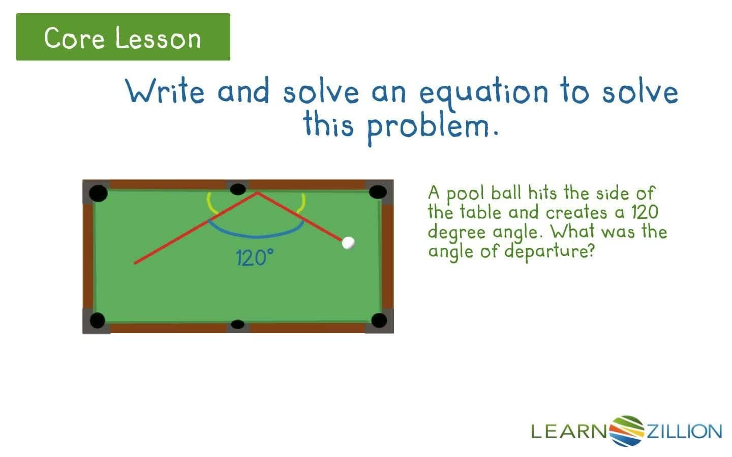 Using Math to Solve Billiards Angle Problems