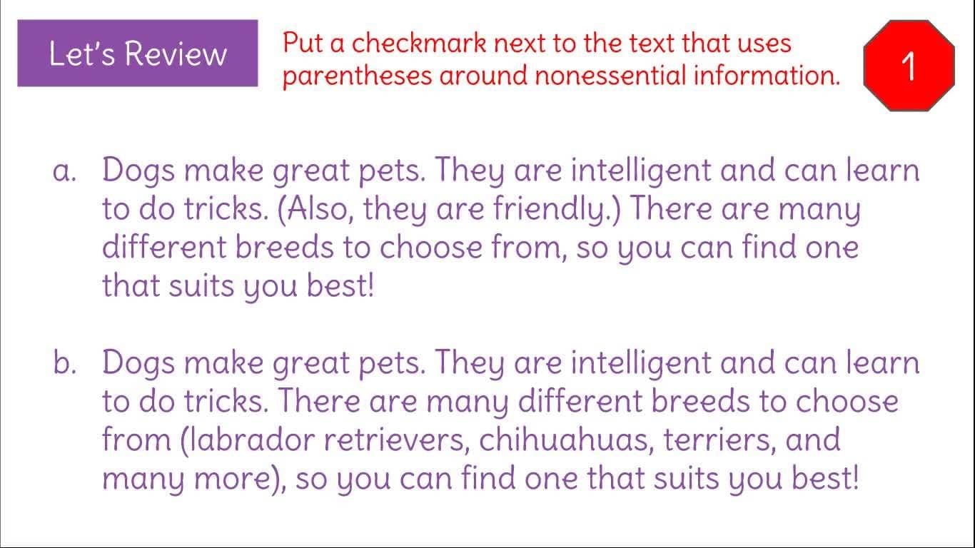 Using Parentheses: Adding Nonessential Information
