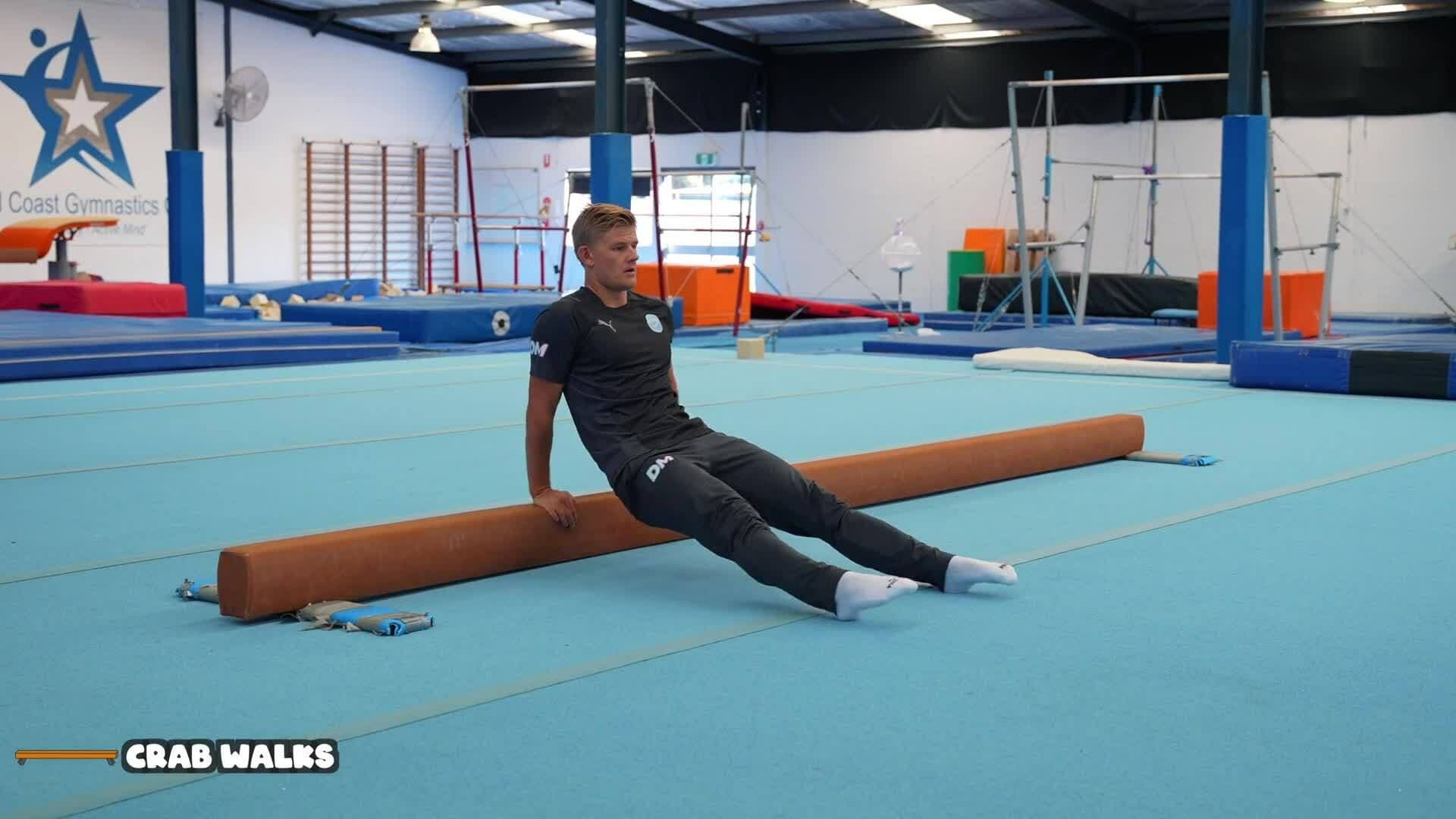 Elementary gymnastics - Beam - 8 crab walks