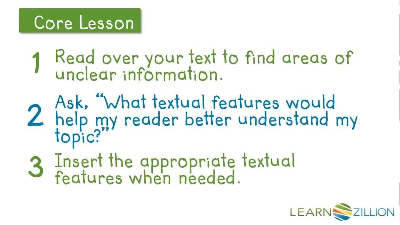 Adding Textual Features in Informational Writing