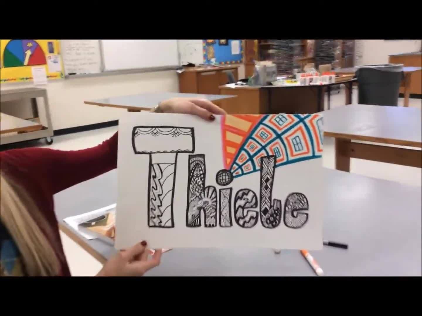6th Grade Portfolio Cover Name Design