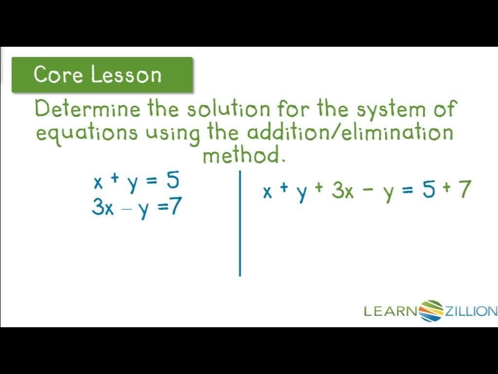 Solving Systems of Linear Equations Using the Addition Elimination Method