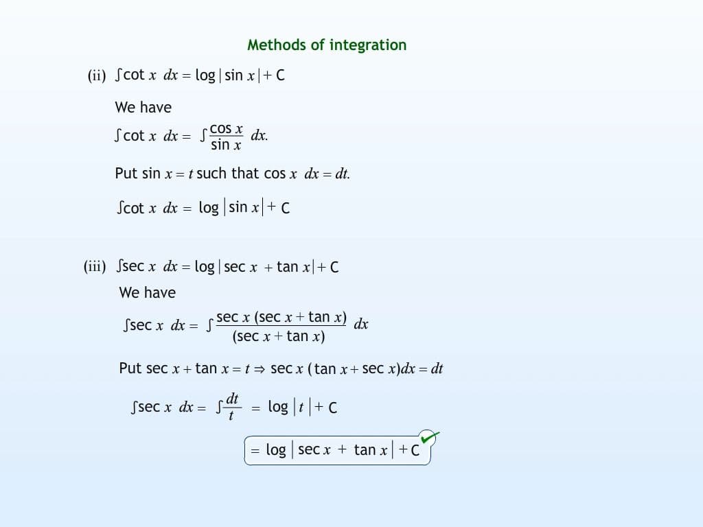 Methods of Integration