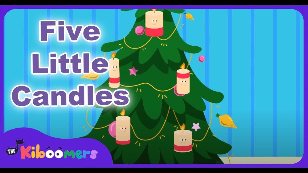 Five Little Candles | The Kiboomers | Kids Christmas Songs | Toddler Songs | Kindergarten Songs