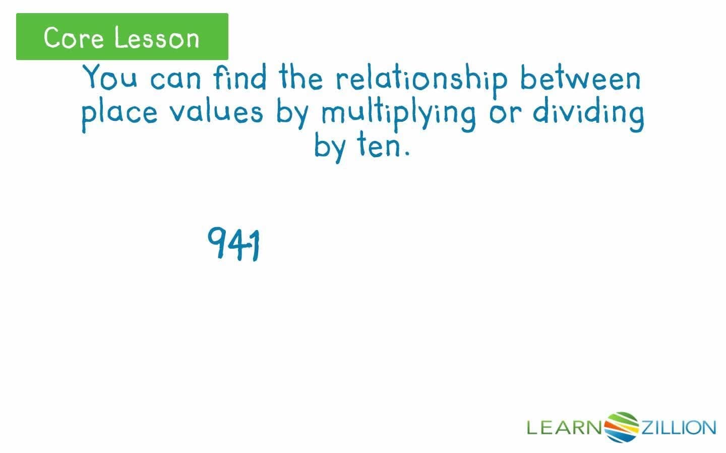 Recognizing Relationships Between Place Values: Multiplying and Dividing by 10