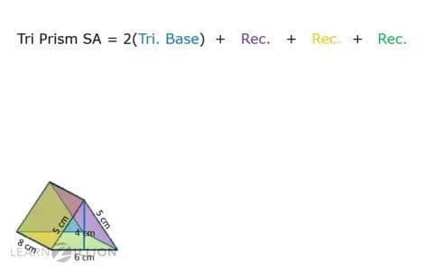 Finding the Surface Area of Triangular Prisms