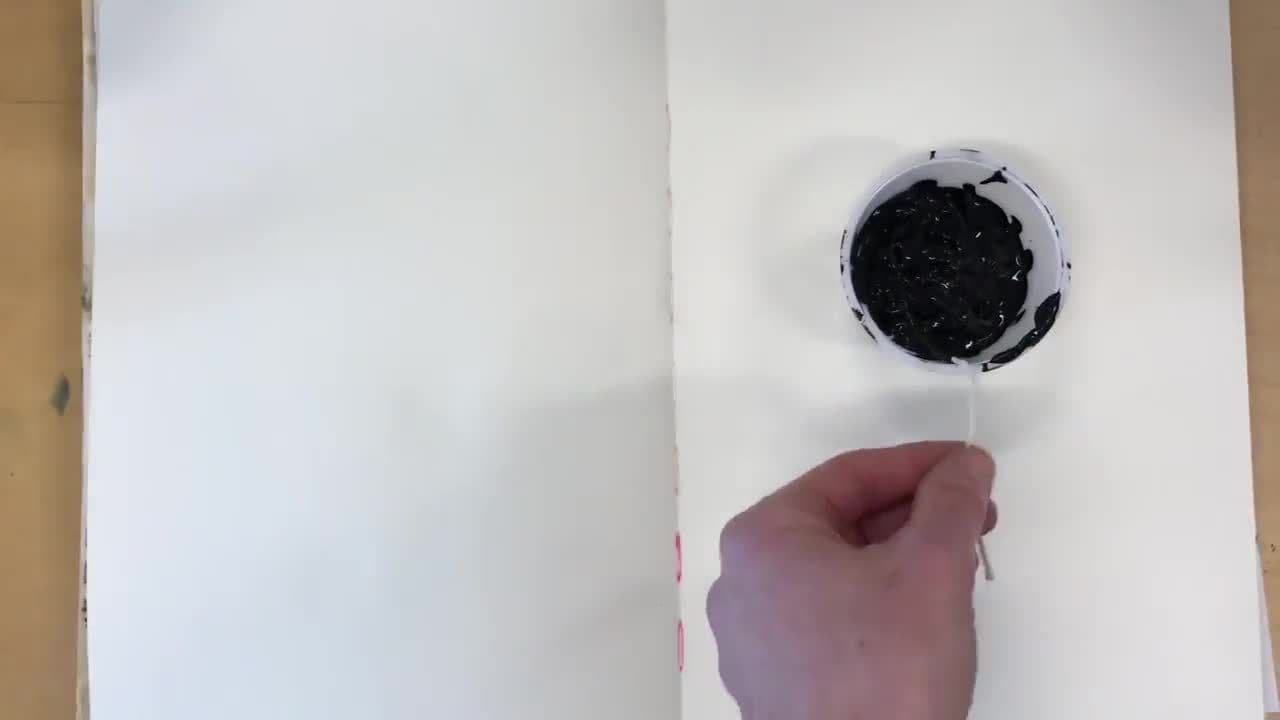 String and Paint Pull | Visual Journal Technique and Inspiration | Art Tutorial