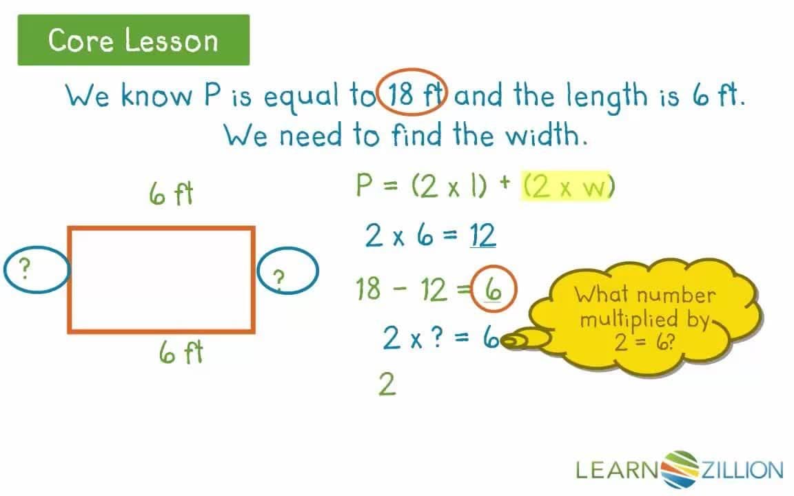 Finding Length of Unknown Sides: Area and Perimeter of Rectangles