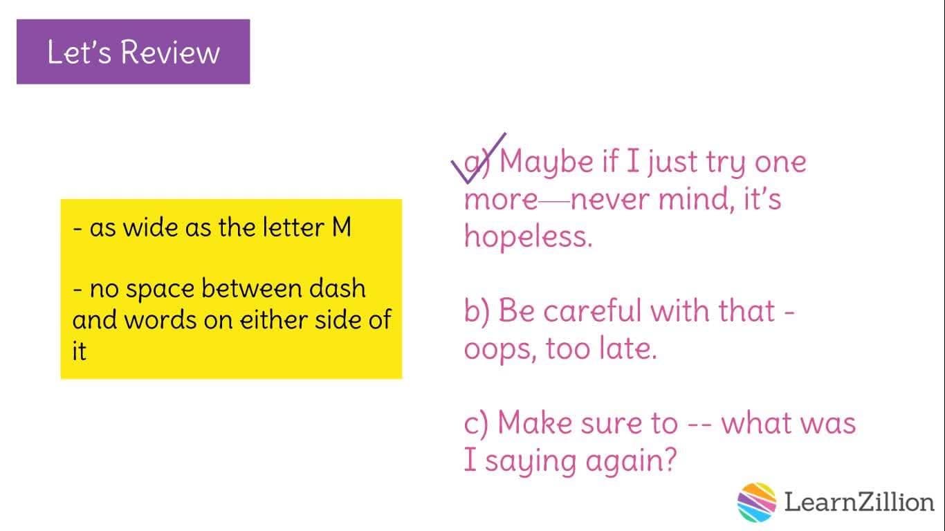 Using Dashes to Indicate Breaks in Dialogue