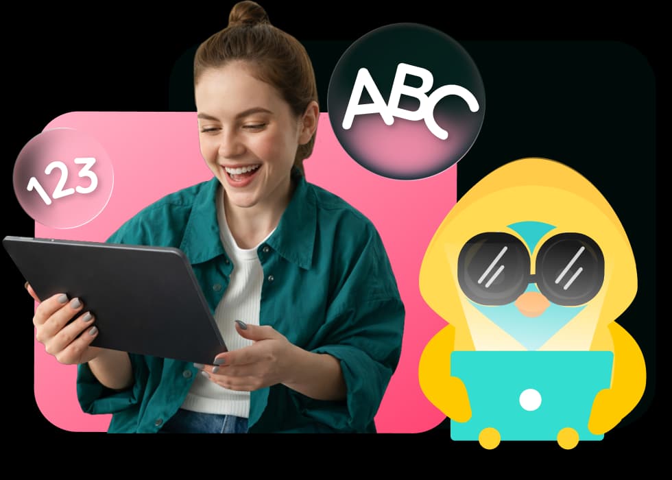 Mother and child learning together