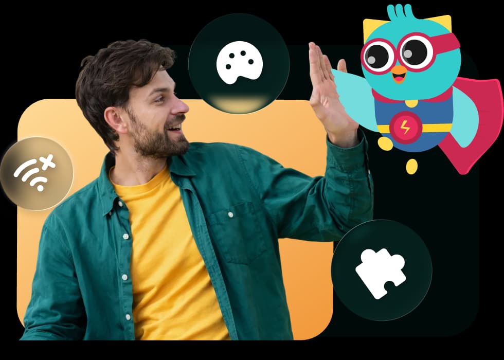 Father engaging with child